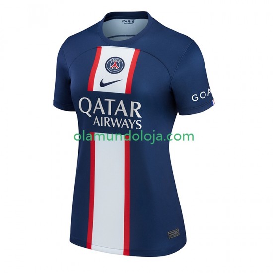 Camisola Paris Saint-Germain Mulher Equipamento Primeiro 2022-2023 Manga Curta